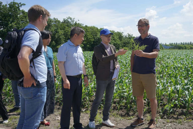 German experts Alejandro Figueroa (to the right) and Carsten Hoffman (to the left) visit field trials, © HAAS